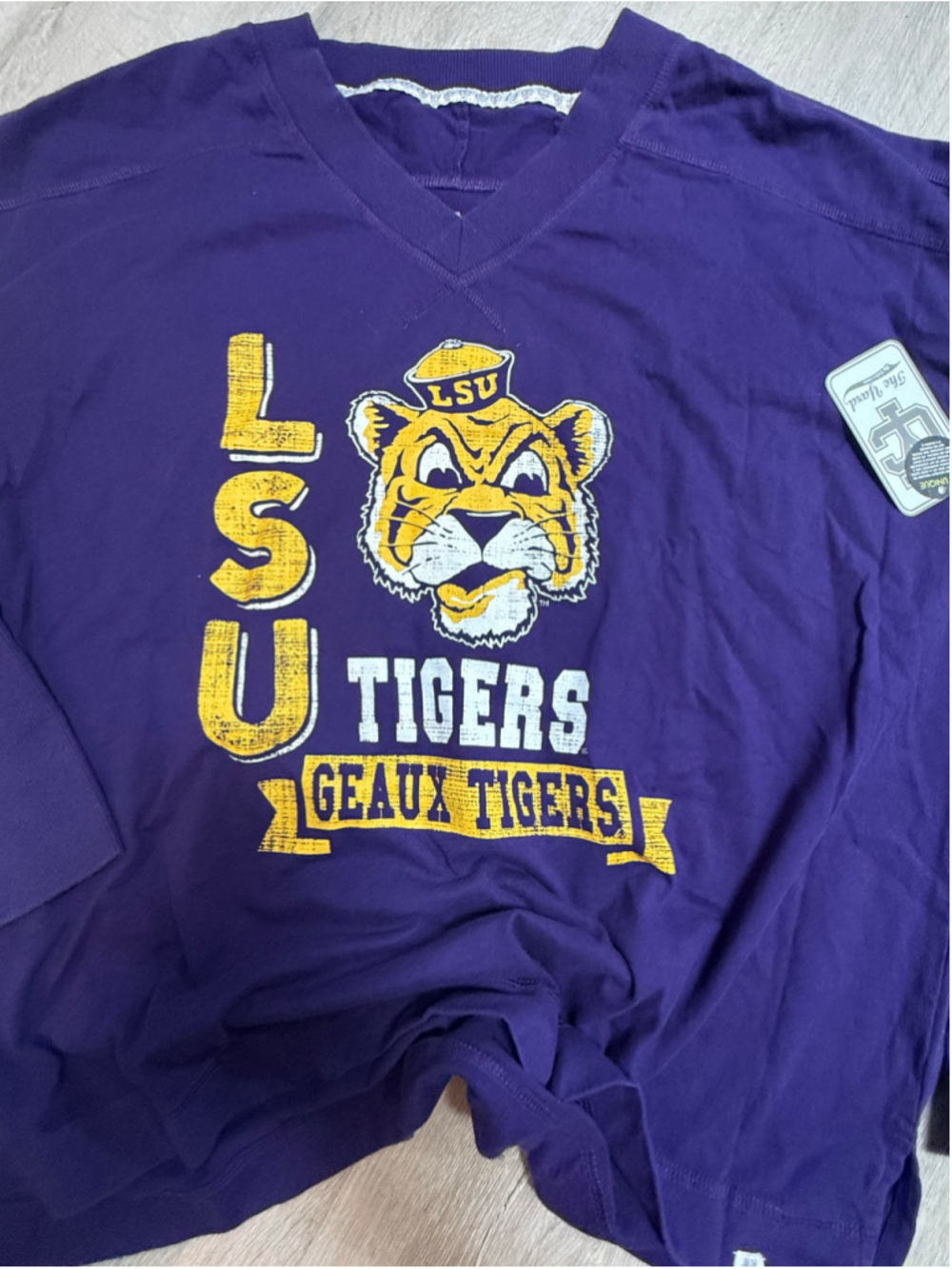 Women's The Yard by Colosseum LSU Tigers Long Sleeve Tee, Purple/Yellow, Size M - Picture 2 of 4